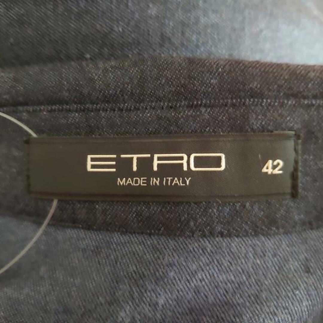 ETRO(エトロ)のETRO(エトロ) ワンピース サイズ42 M レディース美品  - ブルーグレー 開襟/長袖/ロング ウール、レーヨン レディースのワンピース(その他)の商品写真