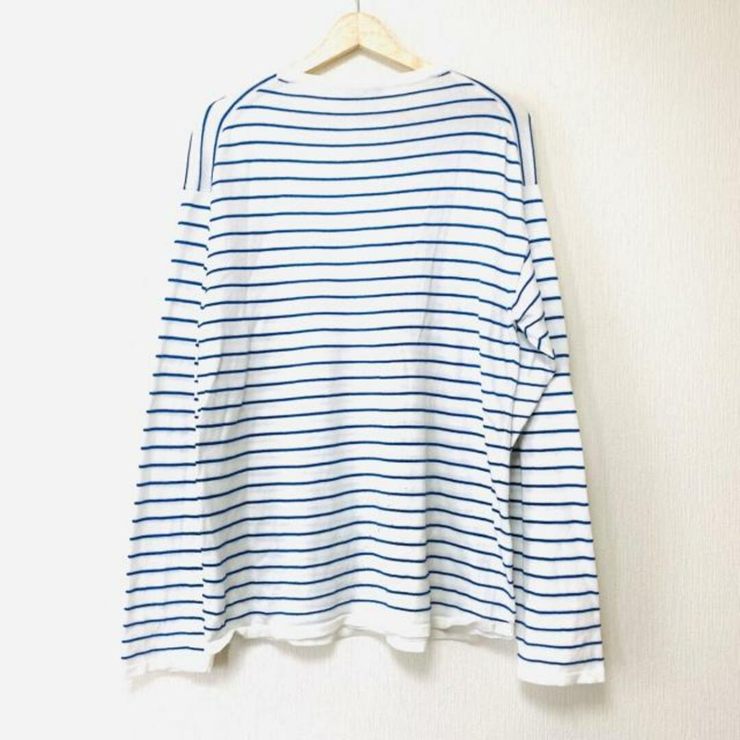 Cruciani(クルチアーニ)のCruciani(クルチアーニ) 長袖セーター サイズ48 XL メンズ - 白×ブルー クルーネック/ボーダー メンズのトップス(ニット/セーター)の商品写真