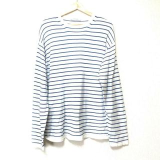 Cruciani(クルチアーニ) 長袖セーター サイズ48 XL メンズ - 白×ブルー クルーネック/ボーダー