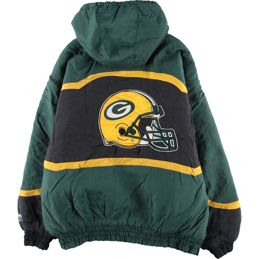 古着 LOGO 7 NFL GREEN BAY PACKERS グリーンベイパッカーズ バック刺繍 中綿パーカー パファージャケット メンズXL /eaa394013 メンズのジャケット/アウター(ダウンジャケット)の商品写真