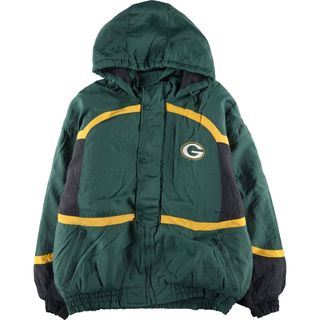 古着 LOGO 7 NFL GREEN BAY PACKERS グリーンベイパッカーズ バック刺繍 中綿パーカー パファージャケット メンズXL /eaa394013(ダウンジャケット)