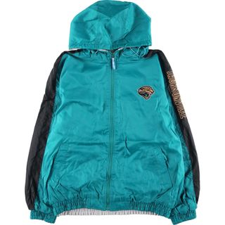 プーマ(PUMA)の古着 プーマ PUMA NFL JACKSONVILLE JAGUARS ジャクソンビル ジャガーズ バックロゴ リバーシブル ナイロン×スウェットパーカー メンズL /eaa393222(ナイロンジャケット)