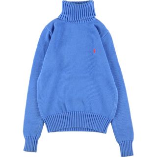 ラルフローレン(Ralph Lauren)の古着 ラルフローレン Ralph Lauren POLO SPORT ポロスポーツ タートルネック コットンニットセーター レディースS /eaa349623(ニット/セーター)