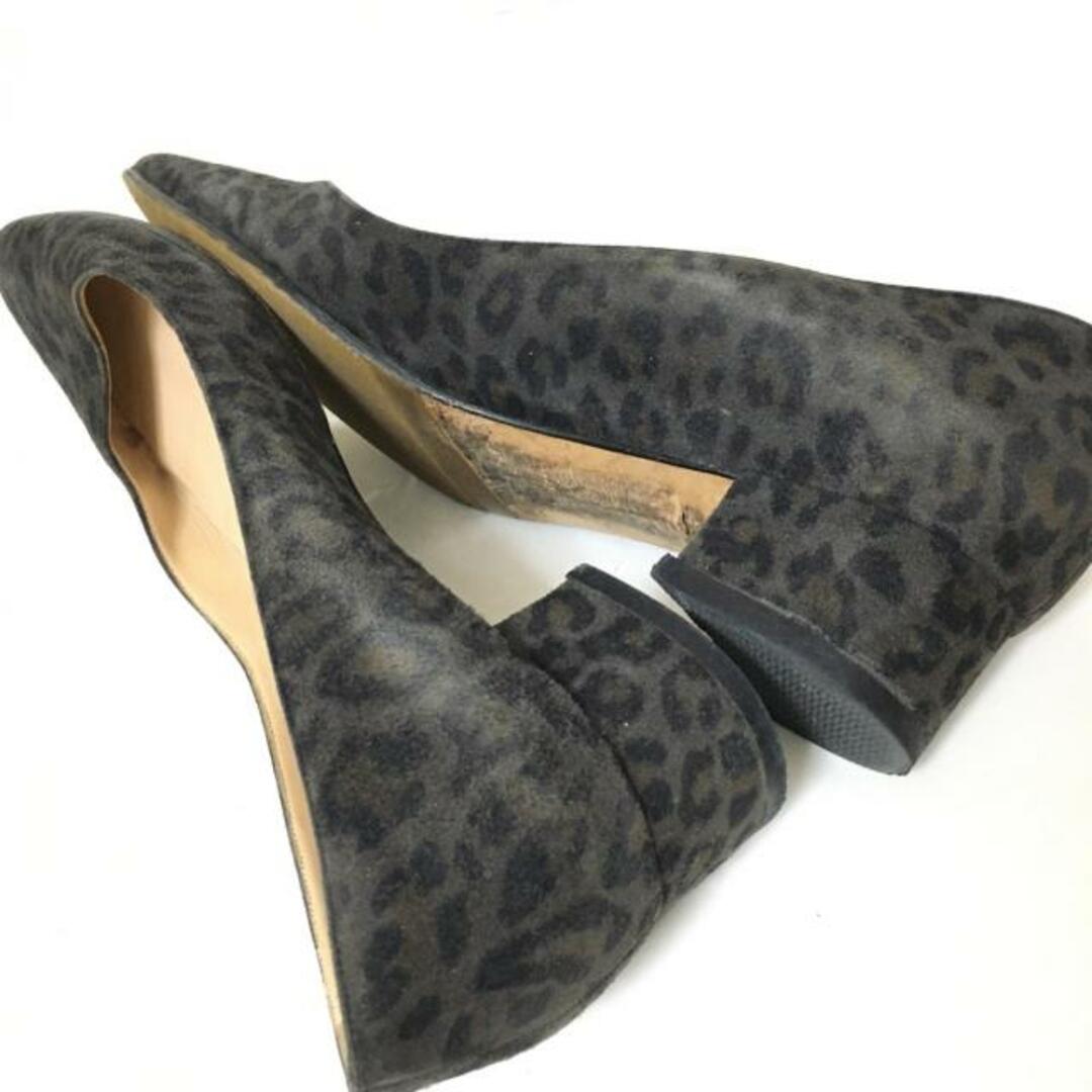 MANOLO BLAHNIK(マノロブラニク)のMANOLO BLAHNIK(マノロブラニク) パンプス 37 レディース - ダークグレー×黒×ダークブラウン 豹柄 スエード レディースの靴/シューズ(ハイヒール/パンプス)の商品写真