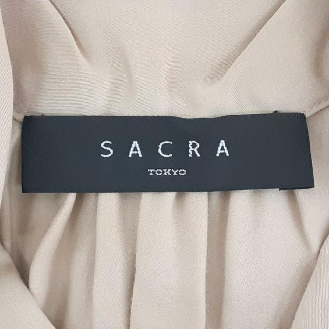 SACRA(サクラ)のSACRA(サクラ) チュニック サイズ38 M レディース美品  - ライトブラウン ボウタイ/ノースリーブ レディースのトップス(チュニック)の商品写真