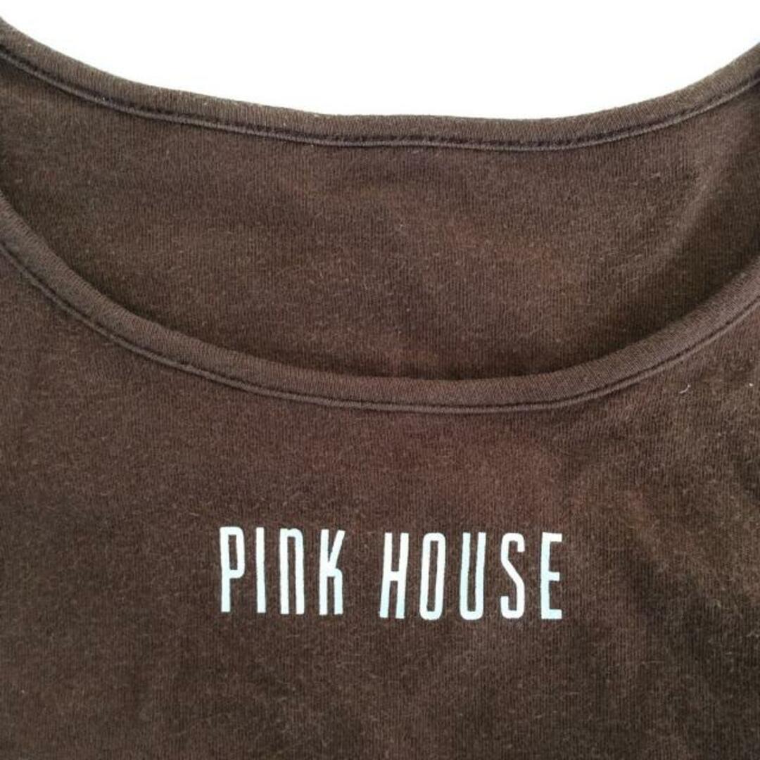 PINK HOUSE(ピンクハウス)のPINK HOUSE(ピンクハウス) 長袖Tシャツ サイズM レディース - ダークブラウン×アイボリー×マルチ クルーネック レディースのトップス(Tシャツ(長袖/七分))の商品写真