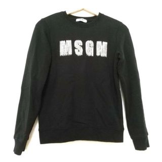 MSGM - MSGM(エムエスジィエム) トレーナー サイズ12 L レディース - 黒 長袖/ラインストーン 綿