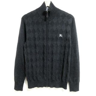 バーバリーブラックレーベル(BURBERRY BLACK LABEL)のBurberry Black Label(バーバリーブラックレーベル) 長袖セーター サイズ2 M メンズ - ダークネイビー×ダークグレー ハイネック/アーガイル/ジップアップ(ニット/セーター)