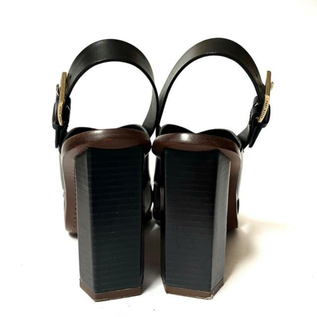 Tory Burch(トリーバーチ)のTORY BURCH(トリーバーチ) サンダル 5M レディース - 黒 オープントゥ レザー レディースの靴/シューズ(サンダル)の商品写真
