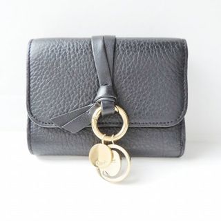 クロエ(Chloe)のChloe(クロエ) Wホック財布 アルファベットスモールトリフォールドウォレット 黒 レザー(財布)