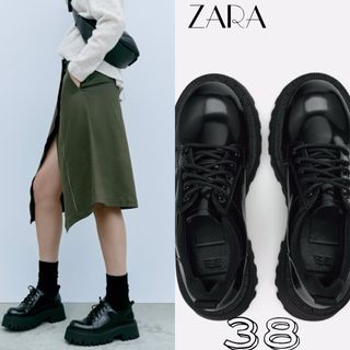 ザラ(ZARA)のZARA トラックソール付きブルチャー(ローファー/革靴)