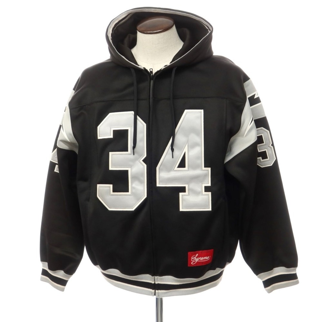 Supreme(シュプリーム)の【中古】シュプリーム Supreme 2024年春夏 Football Zip Up Hooded Sweatshirt ジップアップ パーカー ブラックxグレー【サイズL】【メンズ】 メンズのトップス(パーカー)の商品写真