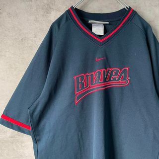 ナイキ(NIKE)の【MLB、リンガーT】NIKEゲームシャツ古着アトランタ・ブレーブス刺繍ロゴL(Tシャツ/カットソー(半袖/袖なし))