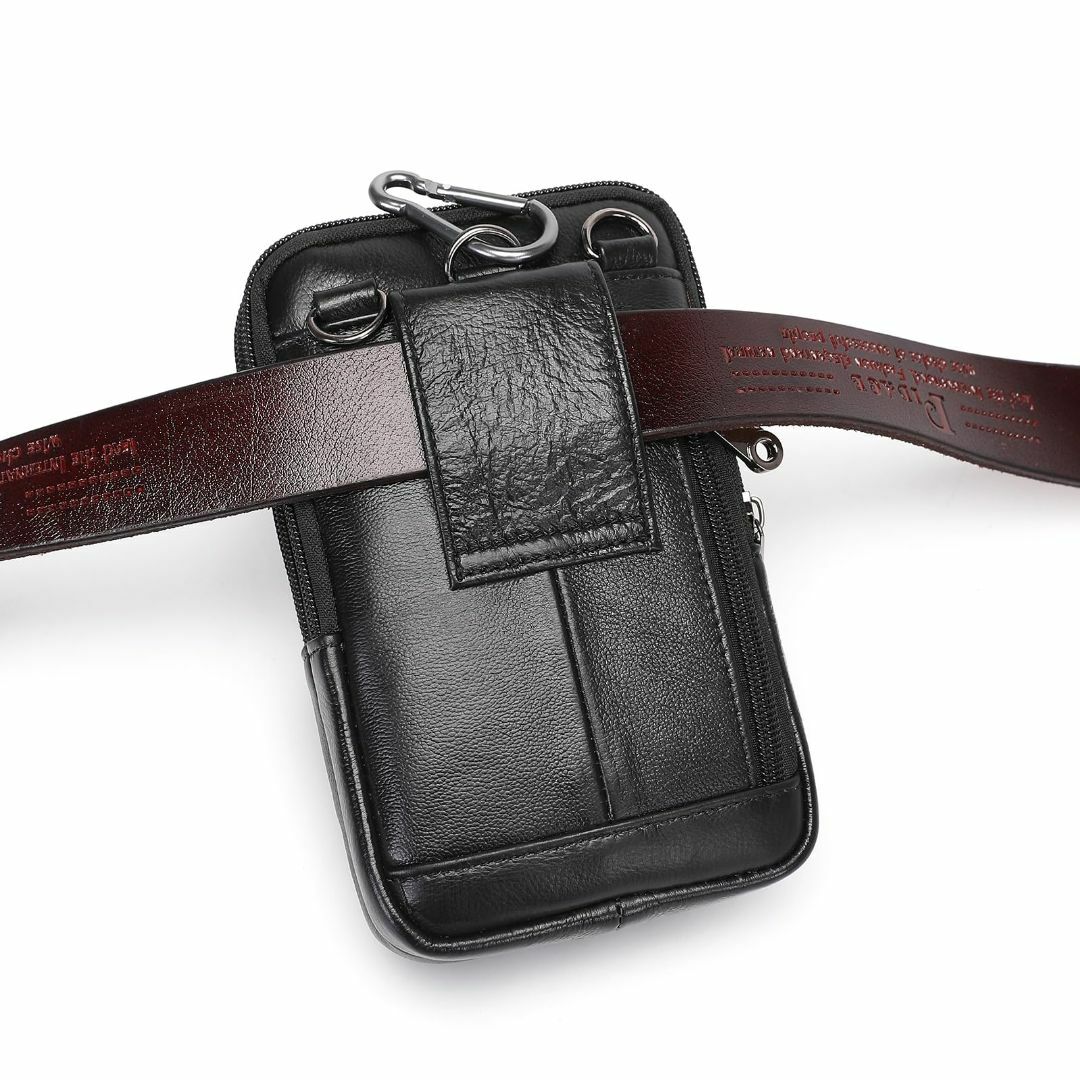 【色: スタイルC：ブラック】[EDIMRAY] ベルトポーチ レザー メンズ  メンズのバッグ(その他)の商品写真