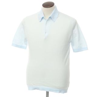 ジョンスメドレー(JOHN SMEDLEY)の【中古】ジョンスメドレー JOHN SMEDLEY ハイゲージコットン 半袖ポロニット アイスブルー【サイズL】【メンズ】(ニット/セーター)