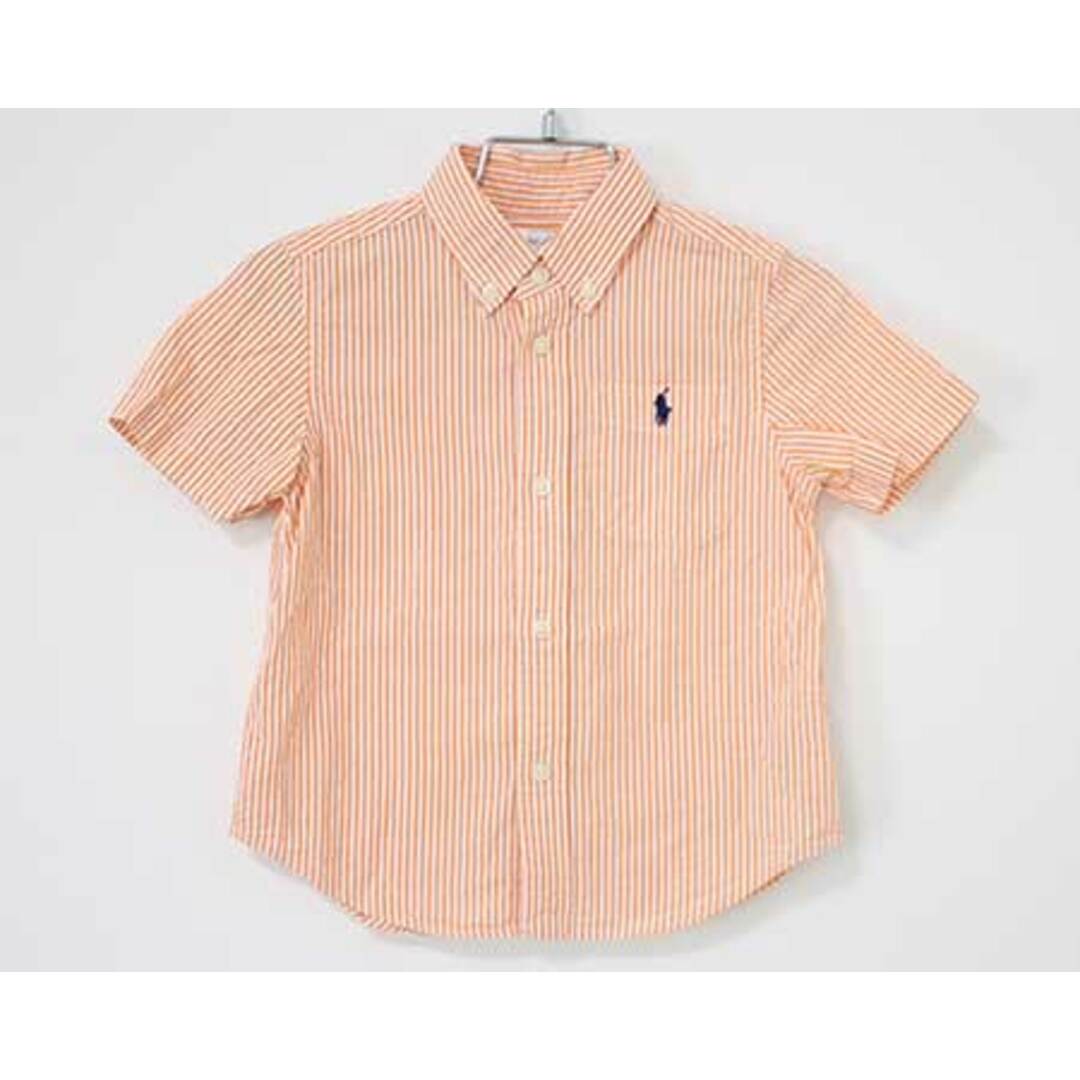 Ralph Lauren(ラルフローレン)の【夏物 新入荷!】〓ラルフローレン/Ralph Lauren〓90cm 半袖シャツ ホワイト×オレンジ 【中古】 子供服 キッズ kids ベビー baby ジュニア 男の子 女の子 夏 tops 624042 キッズ/ベビー/マタニティのベビー服(~85cm)(シャツ/カットソー)の商品写真