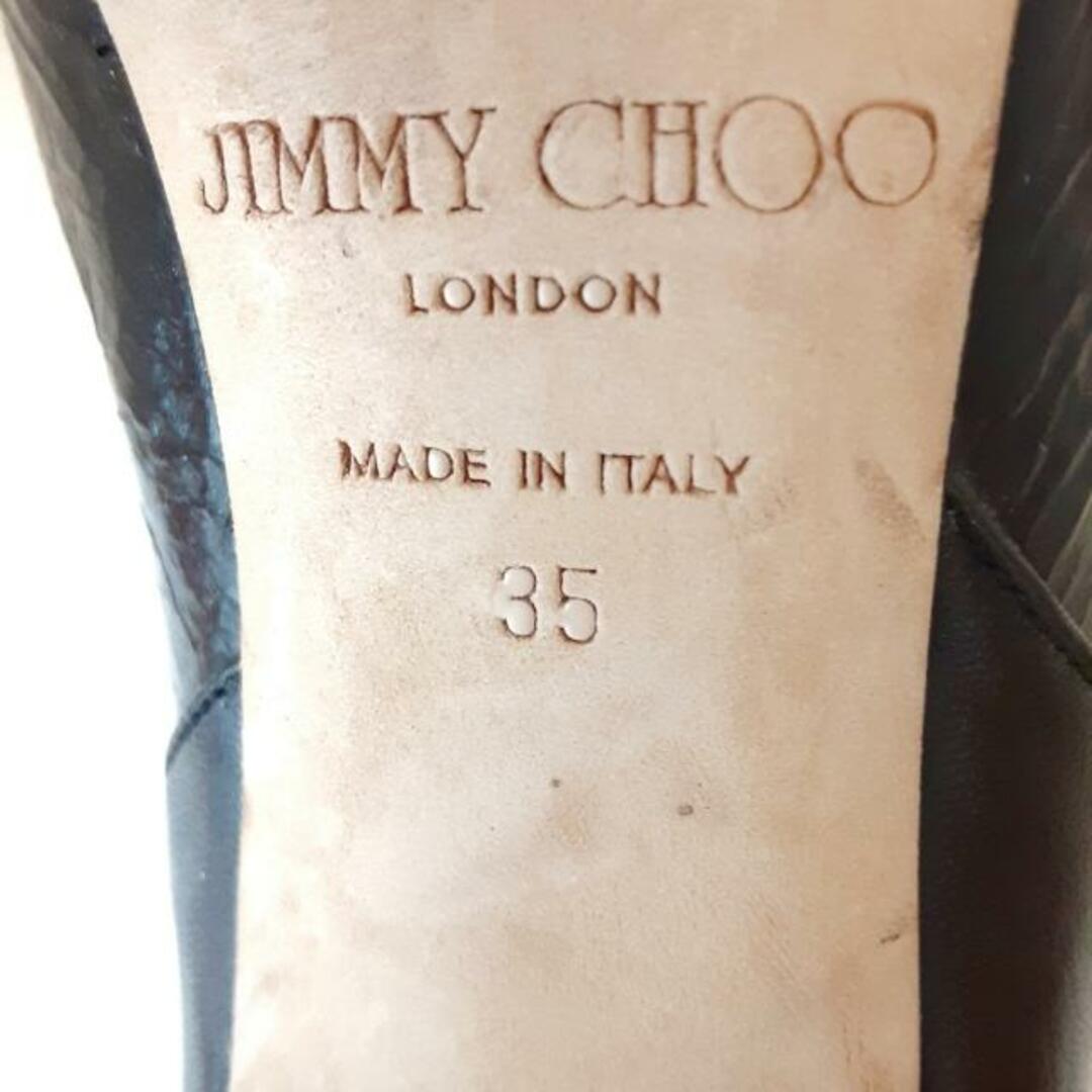 JIMMY CHOO(ジミーチュウ)のJIMMY CHOO(ジミーチュウ) ショートブーツ 35 レディース - 黒 レザー×エナメル（レザー） レディースの靴/シューズ(ブーツ)の商品写真