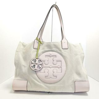 トリーバーチ(Tory Burch)のTORY BURCH(トリーバーチ) トートバッグ - アイボリー×ベージュ×ライトピンク キャンバス×レザー(トートバッグ)