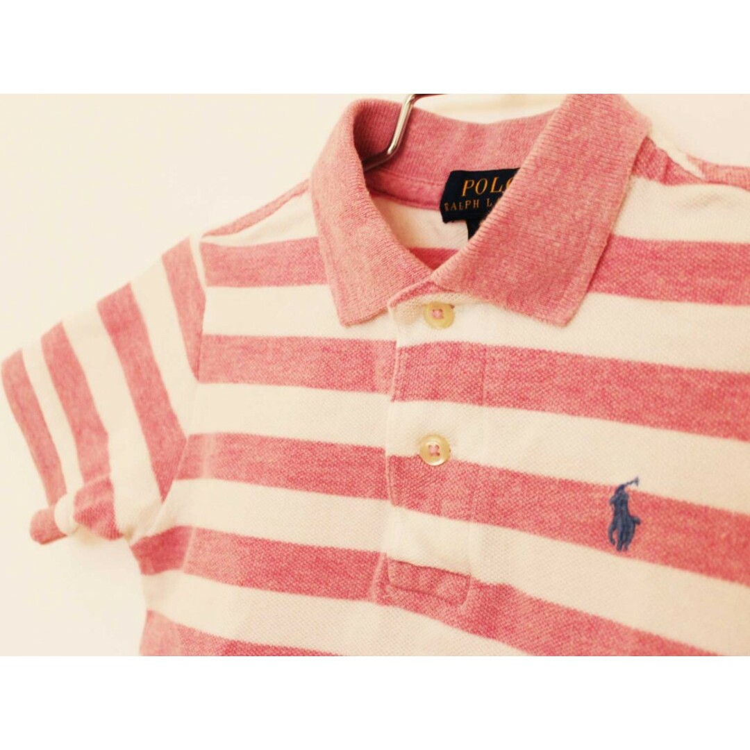 Ralph Lauren(ラルフローレン)の【夏物 新入荷!】[ラルフローレン/Ralph Lauren]90cm 半袖ポロシャツ ピンク×白【中古】子供服 キッズ kids ベビー服 baby 男の子 女の子 夏 tops 624042 キッズ/ベビー/マタニティのベビー服(~85cm)(シャツ/カットソー)の商品写真