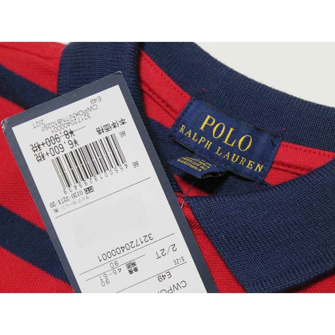 Ralph Lauren(ラルフローレン)の【夏物 新入荷!】新品 未使用品‡ラルフローレン/Ralph Lauren‡90cm 半袖ポロシャツ 紺×赤 子供服 キッズ kids ベビー服 baby 男の子 夏 tops 624042 キッズ/ベビー/マタニティのベビー服(~85cm)(シャツ/カットソー)の商品写真