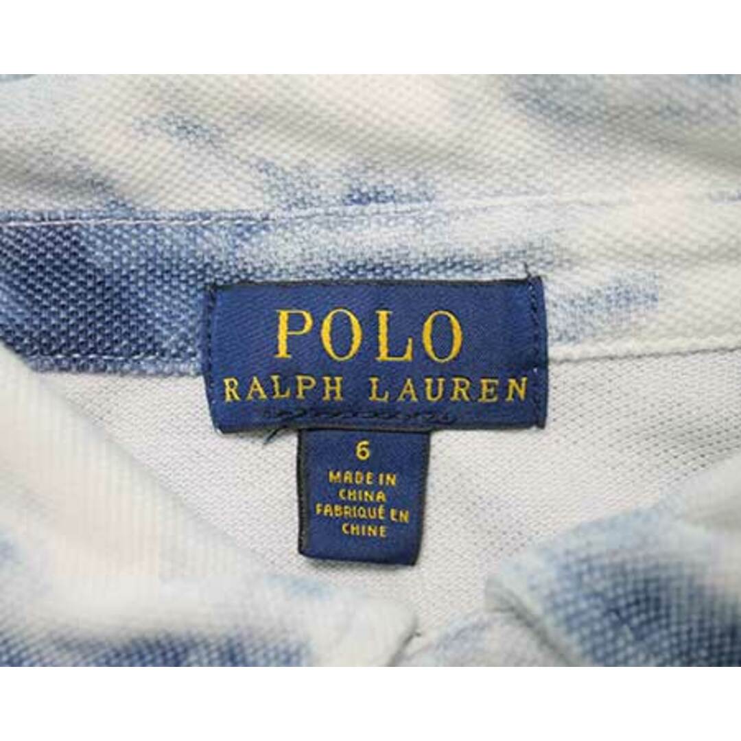 Ralph Lauren(ラルフローレン)の【夏物 新入荷!】〓ラルフローレン/Ralph Lauren〓120cm 半袖ポロシャツ 白×青【中古】子供服 キッズ kids 女の子 男の子 夏 tops 624042 キッズ/ベビー/マタニティのベビー服(~85cm)(シャツ/カットソー)の商品写真