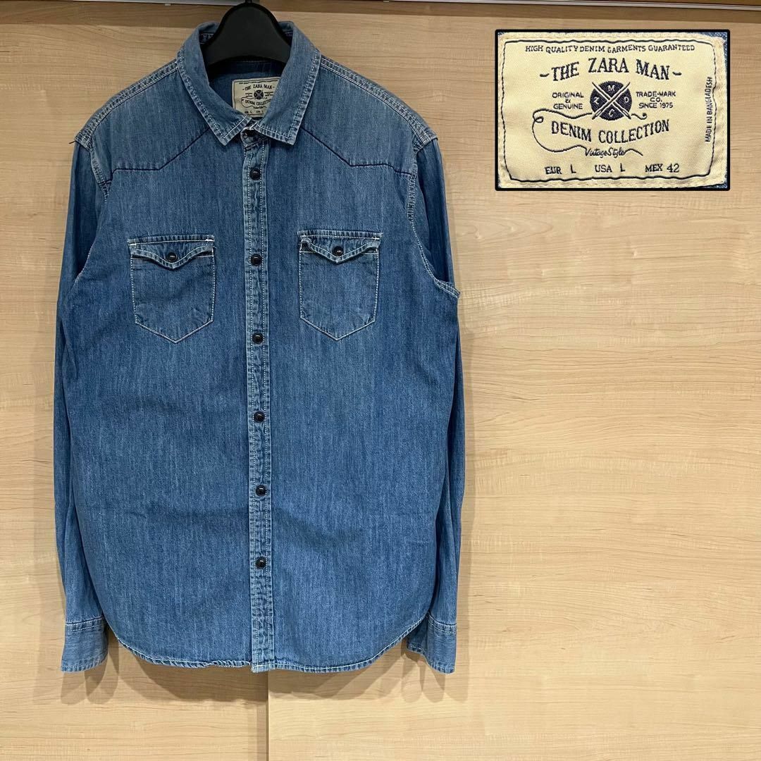 ZARA(ザラ)のZARA MAN DENIM COLLECTION ザラ デニムシャツ メンズのトップス(シャツ)の商品写真