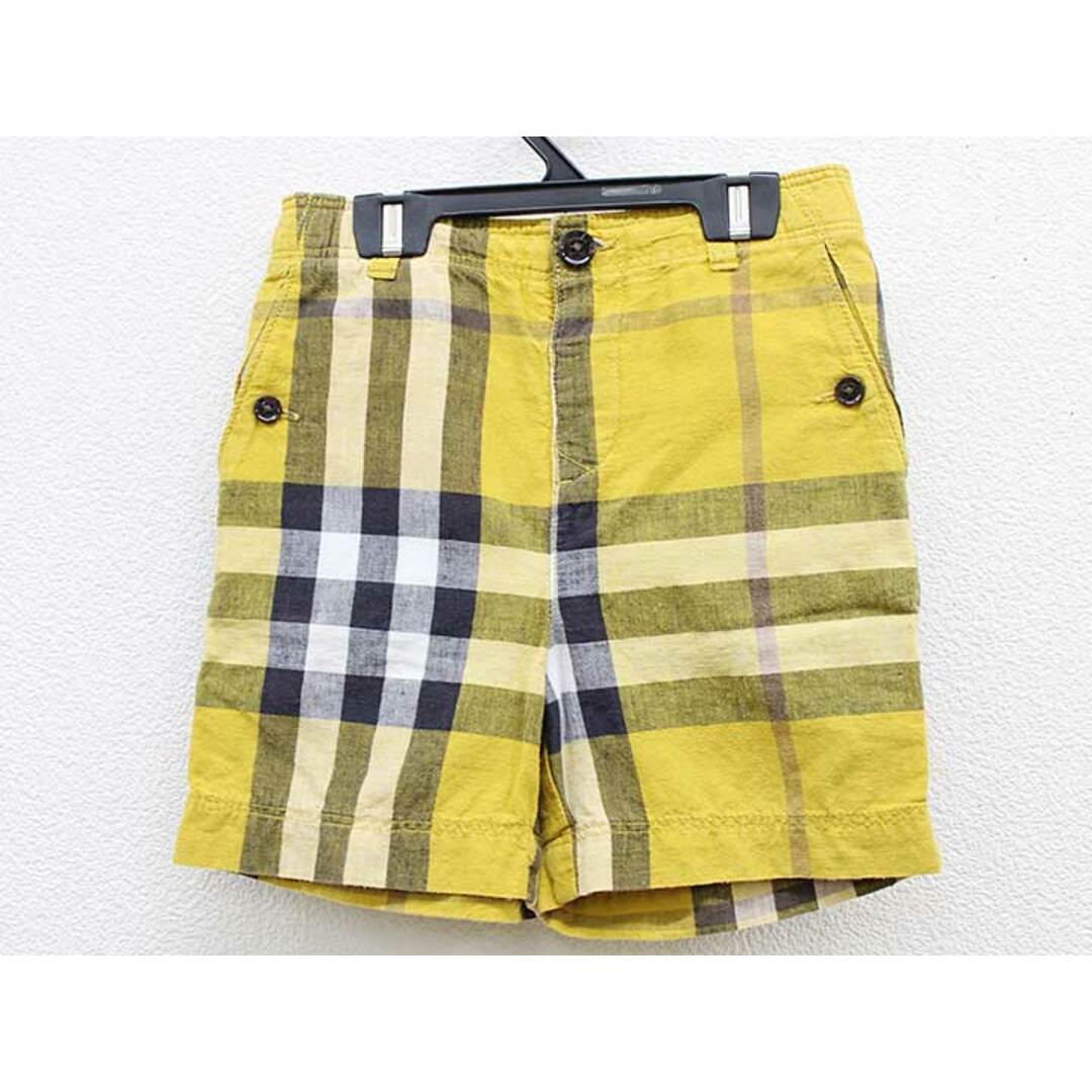 BURBERRY(バーバリー)の【春夏物 新入荷!】 ▼バーバリー/BURBERRY▼92cm(24M) ショートパンツ/ハーフパンツ/半ズボン/短パン 黄色×黒 麻混【中古】 子供 キッズ kids ベビー服 baby 男の子  春夏 bottoms 424042 キッズ/ベビー/マタニティのベビー服(~85cm)(パンツ)の商品写真