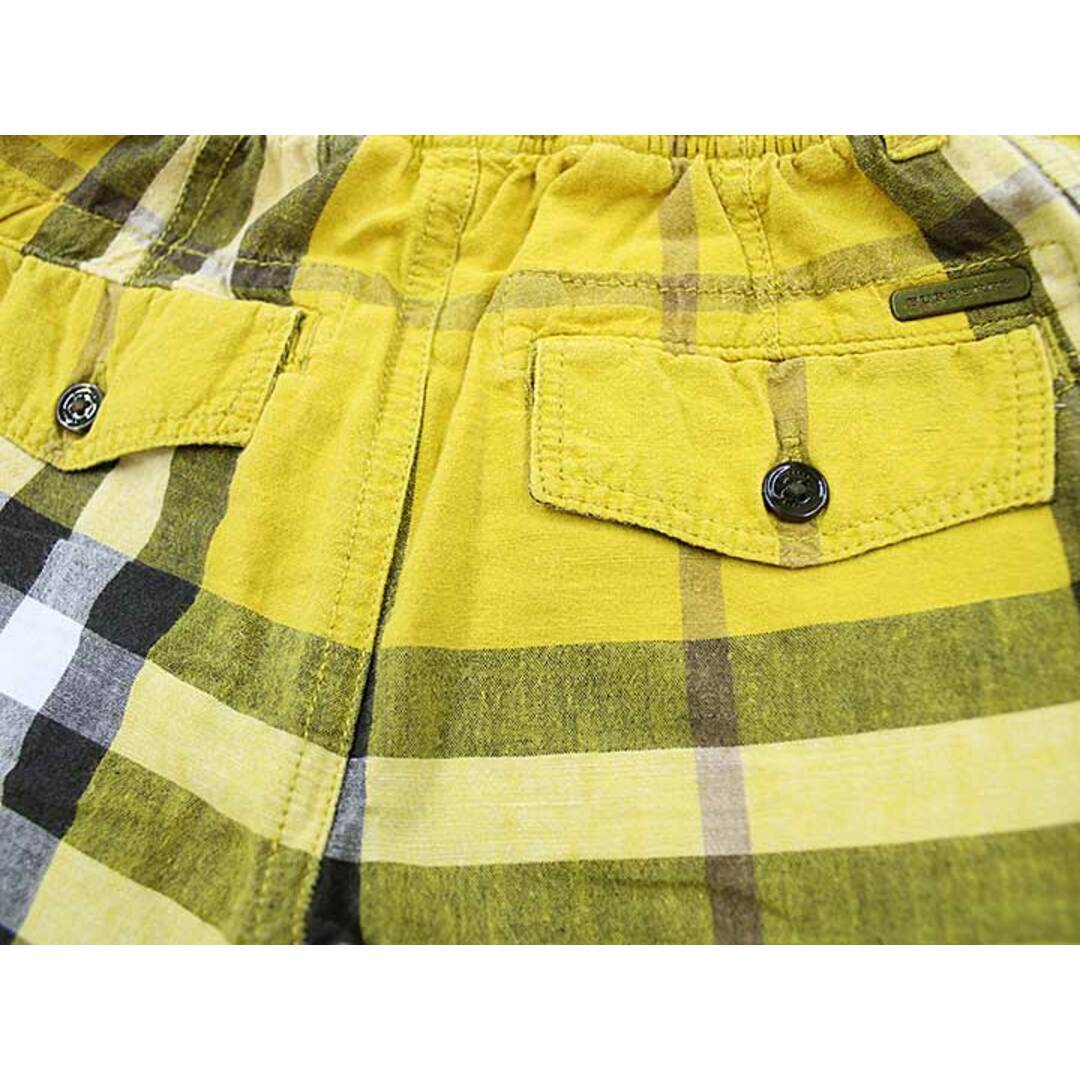 BURBERRY(バーバリー)の【春夏物 新入荷!】 ▼バーバリー/BURBERRY▼92cm(24M) ショートパンツ/ハーフパンツ/半ズボン/短パン 黄色×黒 麻混【中古】 子供 キッズ kids ベビー服 baby 男の子  春夏 bottoms 424042 キッズ/ベビー/マタニティのベビー服(~85cm)(パンツ)の商品写真