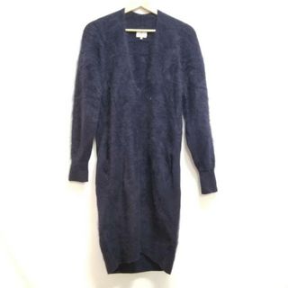 ランバンオンブルー(LANVIN en Bleu)のLANVIN en Bleu(ランバンオンブルー) ワンピース サイズ38 M レディース - ネイビー Vネック/長袖/ひざ丈/ニット(その他)