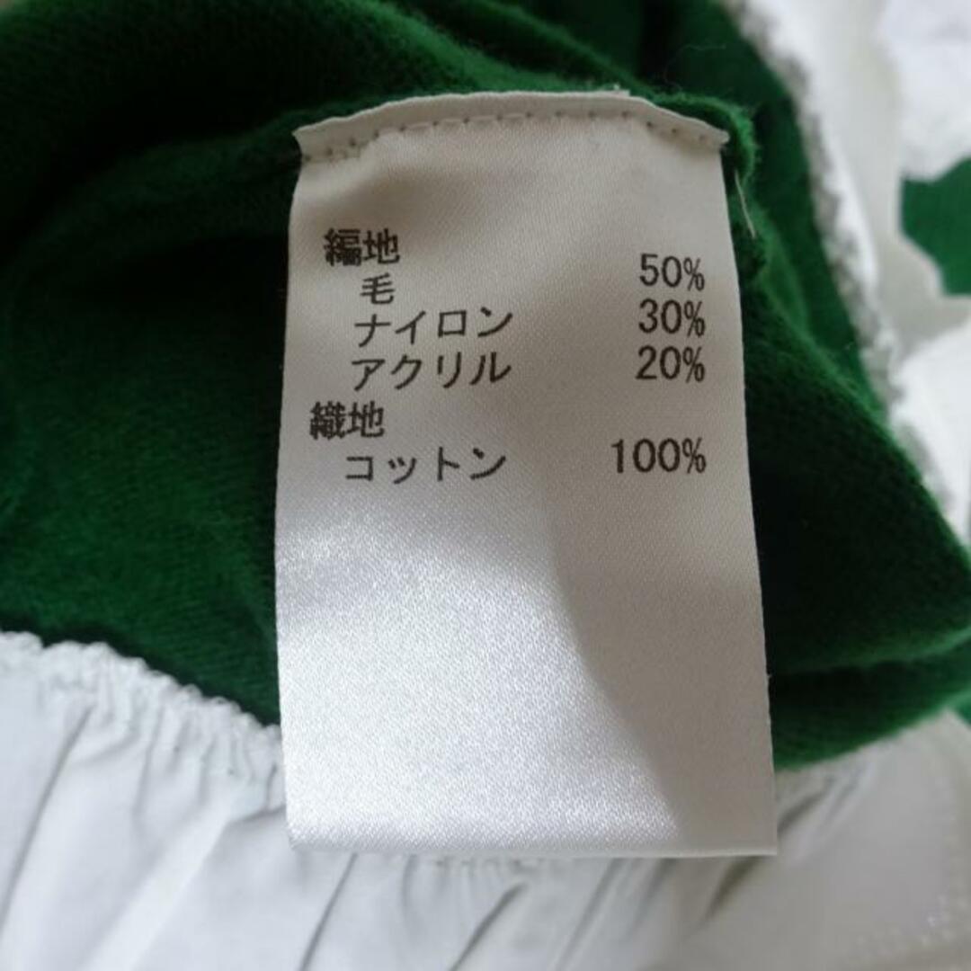 NEMIKA/NEMIKA by Leilian(ネミカ) 長袖セーター サイズ5 XS レディース美品  - グリーン×白 ニット/×T. レディースのトップス(ニット/セーター)の商品写真