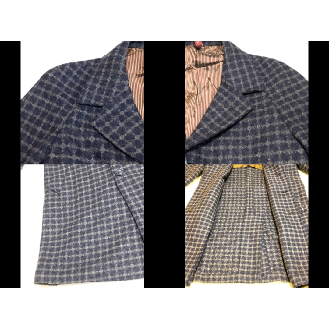 ERNESTO(エルネスト) コート サイズ44 L メンズ - ダークネイビー×グレー 長袖/冬 ウール、ナイロン メンズのジャケット/アウター(その他)の商品写真