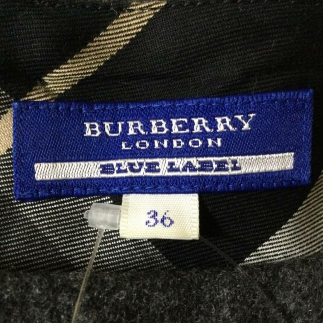 BURBERRY BLUE LABEL(バーバリーブルーレーベル)のBurberry Blue Label(バーバリーブルーレーベル) ワンピース サイズ36 S レディース - ダークグレー クルーネック/七分袖/ミニ レディースのワンピース(その他)の商品写真