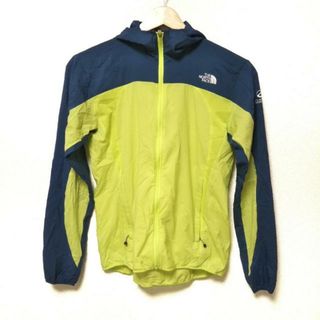 ザノースフェイス(THE NORTH FACE)のTHE NORTH FACE(ノースフェイス) ブルゾン サイズS レディース美品  - イエロー×ネイビー 長袖/ジップアップ/春/秋 ナイロン(ブルゾン)