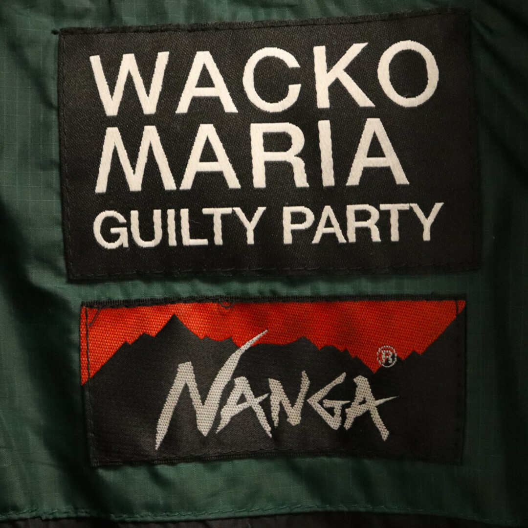WACKO MARIA(ワコマリア)のWACKO MARIA ワコマリア 21AW DOWN JACKET TYPE-1 ナンガ ワンポイントロゴ刺繍 ボンバーダウンジャケット グリーン メンズのジャケット/アウター(ダウンジャケット)の商品写真