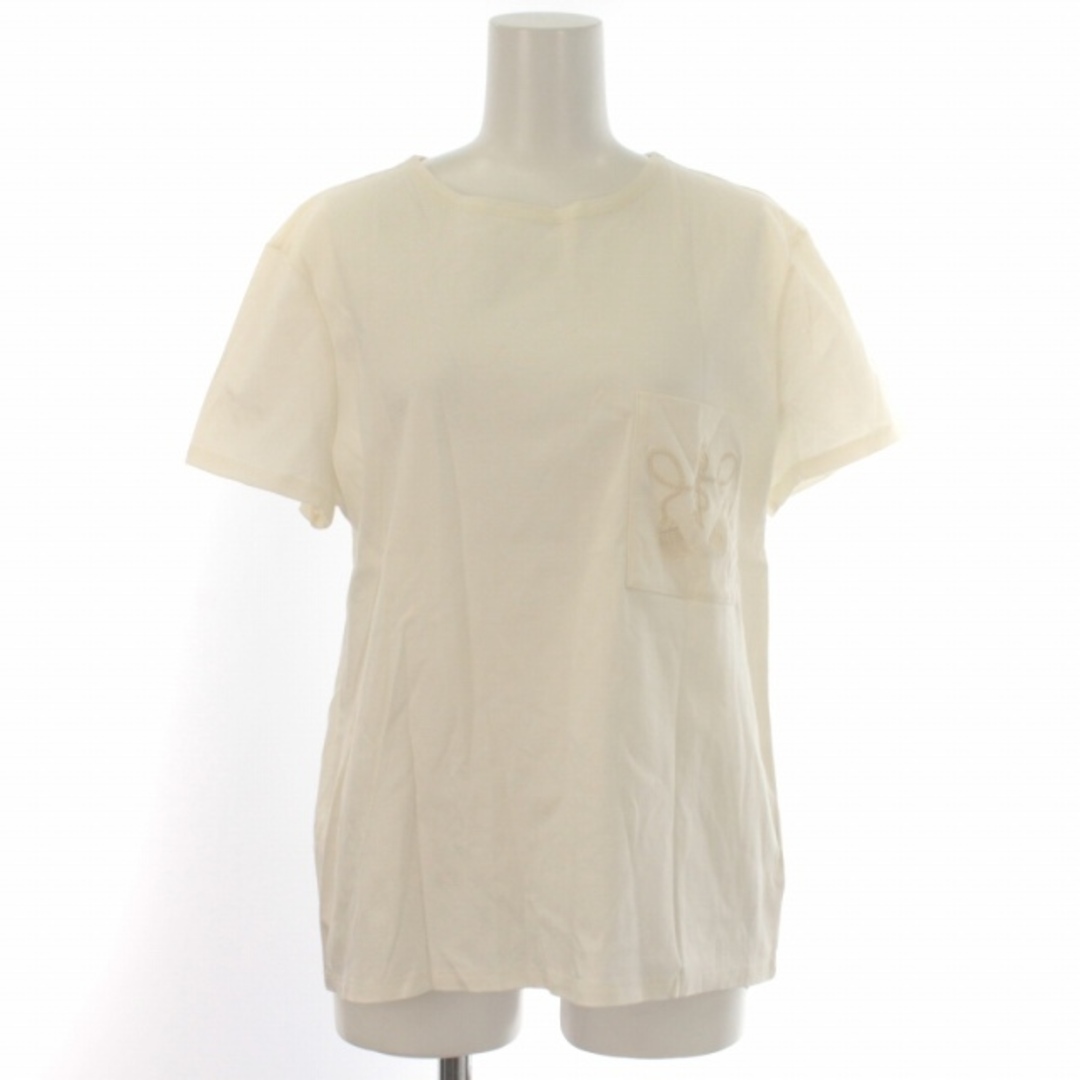 エルメス Tシャツ カットソー 半袖 クルーネック 刺繍 42 L 白 エルメス Tシャツ カットソー 半袖 クルーネック 刺繍 42 L 白