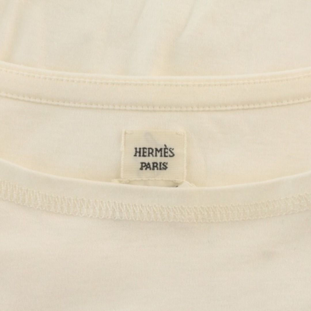 エルメス Tシャツ カットソー 半袖 クルーネック 刺繍 42 L 白 エルメス Tシャツ カットソー 半袖 クルーネック 刺繍 42 L 白