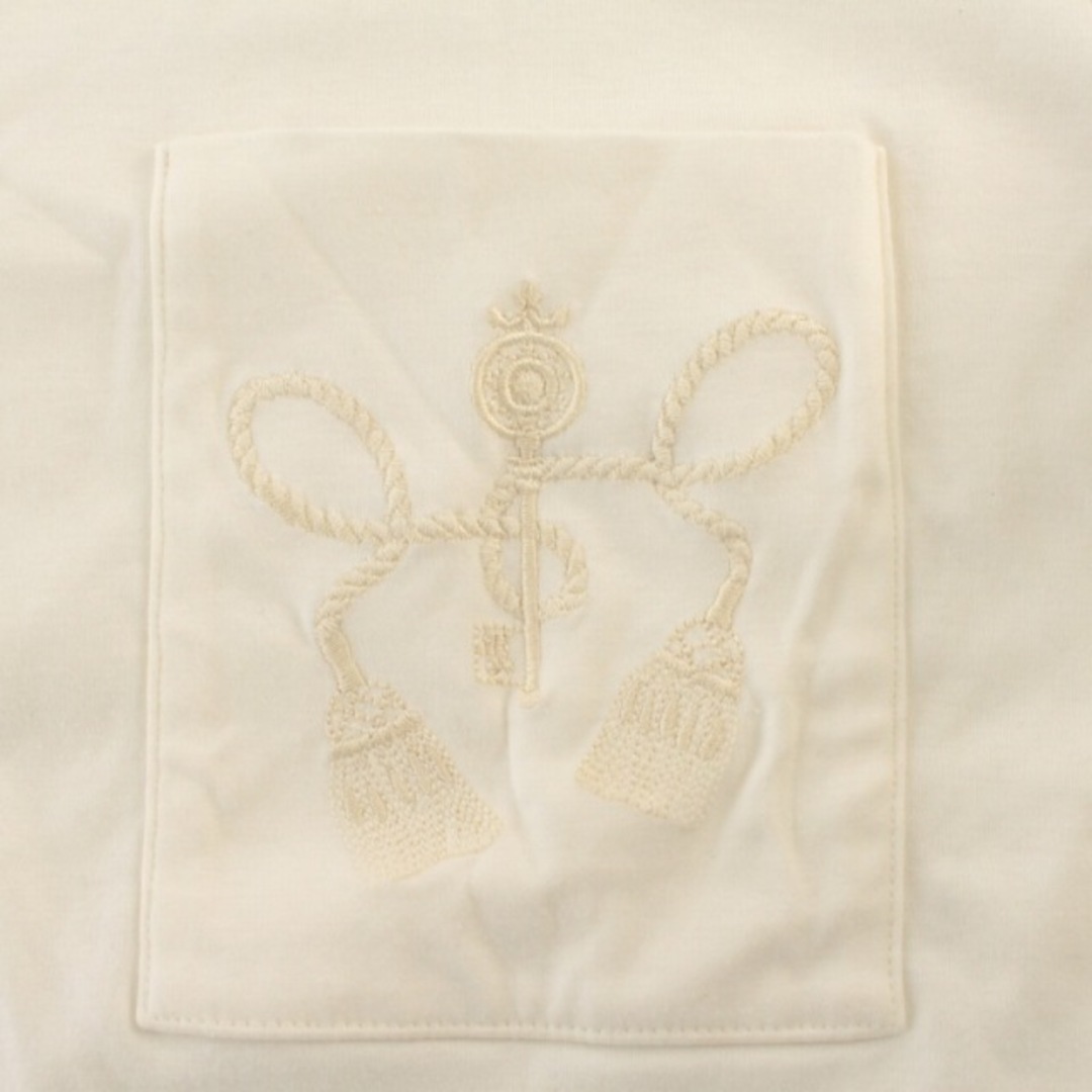 エルメス Tシャツ カットソー 半袖 クルーネック 刺繍 42 L 白 エルメス Tシャツ カットソー 半袖 クルーネック 刺繍 42 L 白