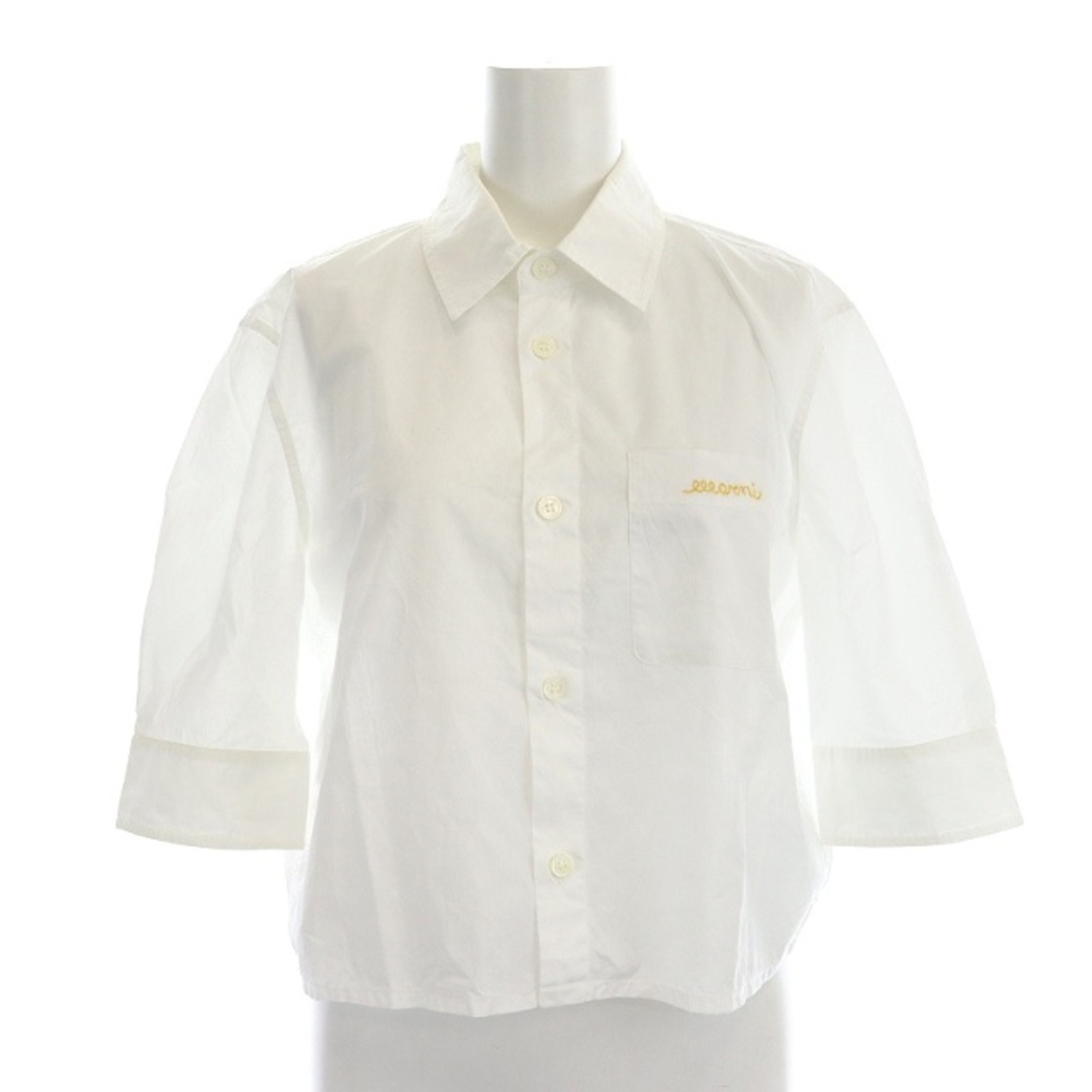Marni(マルニ)のマルニ 23SS CAMA0533S1 ポケットロゴ刺繍クロップドシャツ 七分袖 レディースのトップス(シャツ/ブラウス(長袖/七分))の商品写真