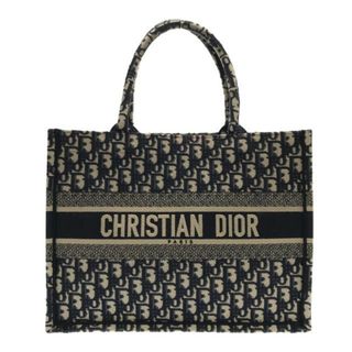 Christian Dior - DIOR/ChristianDior(ディオール/クリスチャンディオール) トートバッグ ブックトートミディアムバッグ/旧スモール ダークネイビー×ネイビー×アイボリー ディオール オブリーク ジャガード