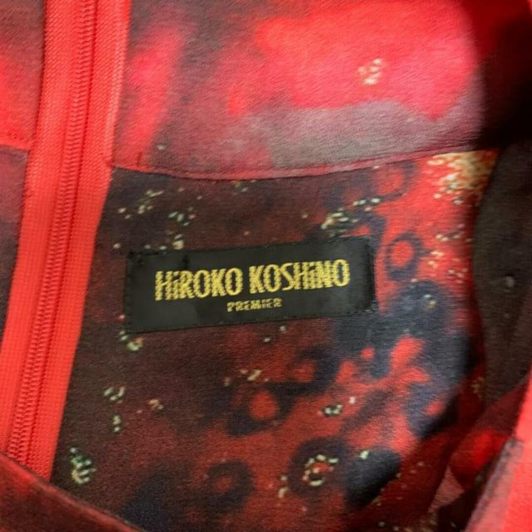 HIROKO KOSHINO(ヒロココシノ)のHIROKO KOSHINO(ヒロココシノ) ワンピース サイズ38 M レディース美品  - レッド×黒×マルチ 半袖/ロング レディースのワンピース(その他)の商品写真