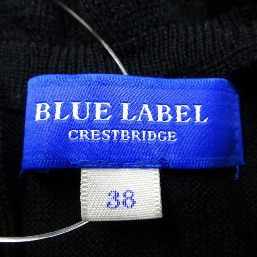 BLUE LABEL CRESTBRIDGE(ブルーレーベルクレストブリッジ)のBLUE LABEL CRESTBRIDGE(ブルーレーベルクレストブリッジ) 長袖セーター サイズ38 M レディース美品  - 黒 ハイネック/フリル レディースのトップス(ニット/セーター)の商品写真