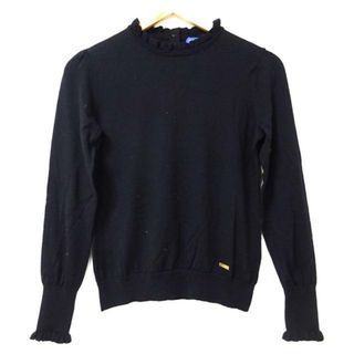 ブルーレーベルクレストブリッジ(BLUE LABEL CRESTBRIDGE)のBLUE LABEL CRESTBRIDGE(ブルーレーベルクレストブリッジ) 長袖セーター サイズ38 M レディース美品  - 黒 ハイネック/フリル(ニット/セーター)