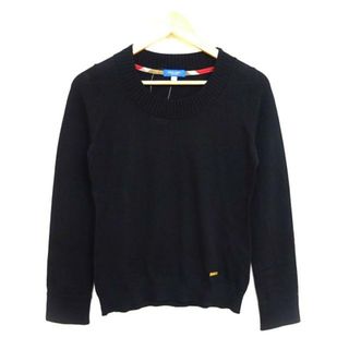 ブルーレーベルクレストブリッジ(BLUE LABEL CRESTBRIDGE)のBLUE LABEL CRESTBRIDGE(ブルーレーベルクレストブリッジ) 長袖セーター サイズ38 M レディース - 黒 クルーネック(ニット/セーター)