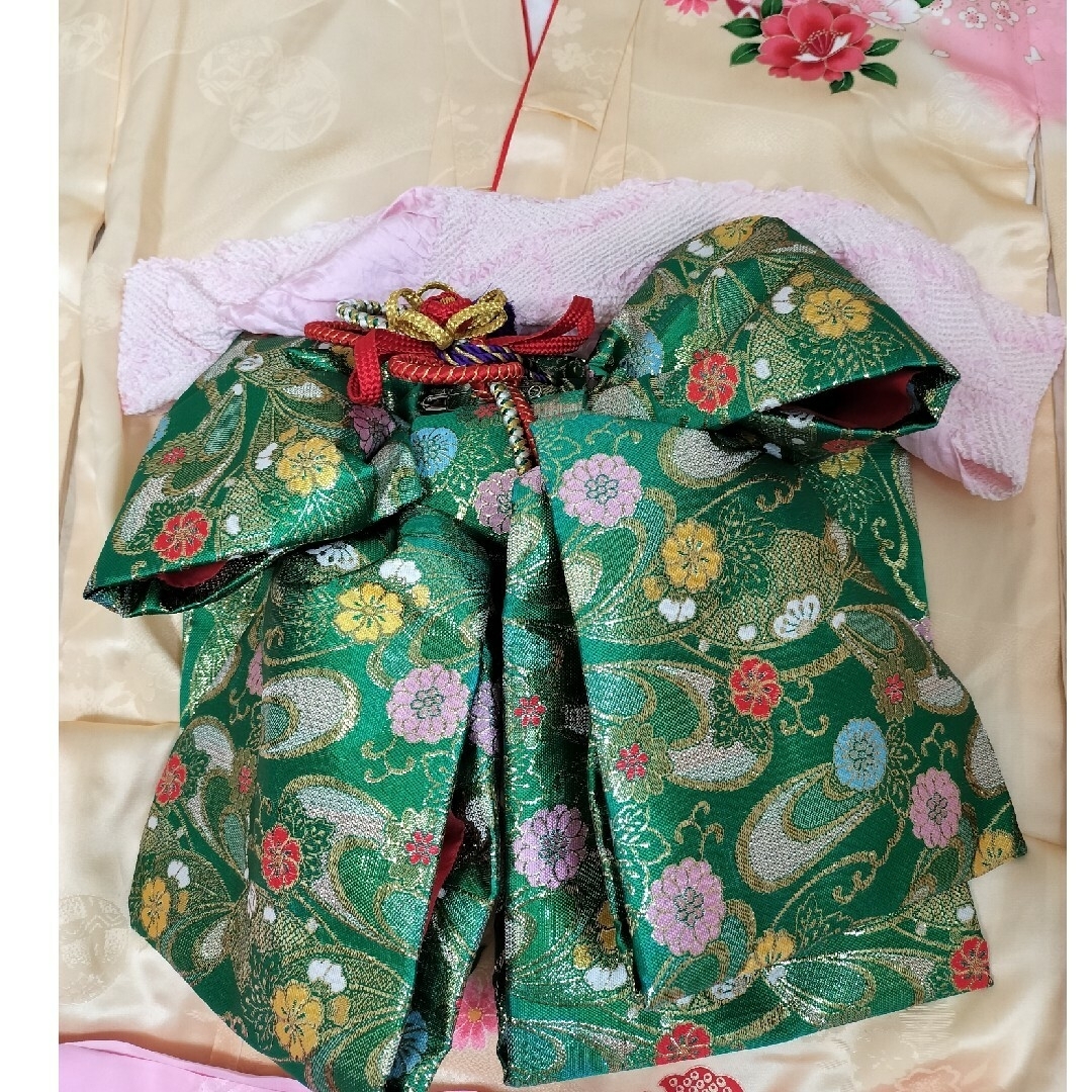 七五三　絹　女の子　着物　フルセット キッズ/ベビー/マタニティのキッズ服女の子用(90cm~)(和服/着物)の商品写真