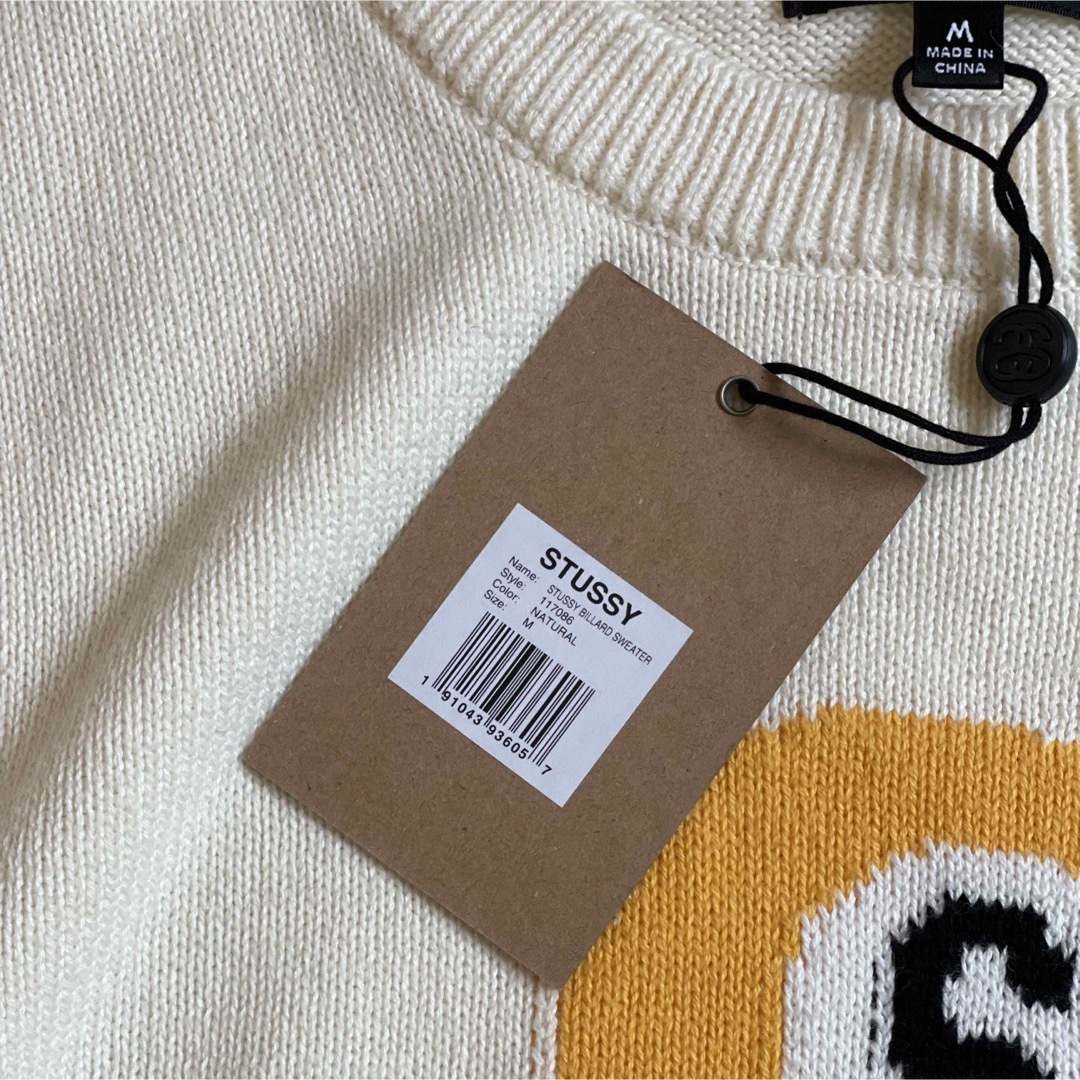 STUSSY ステューシー コットンニット ビリヤードセーター Mサイズ STUSSY ステューシー コットンニット ビリヤードセーター Mサイズ