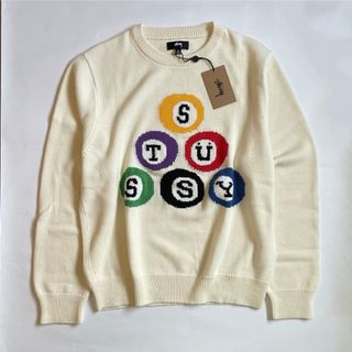 STUSSY - STUSSY ステューシー コットンニット ビリヤードセーター　Ｍサイズ