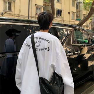 【限定入荷♪】XL　ホワイト　長袖Tシャツ　ストリート　オーバーサイズ　メンズ(Tシャツ/カットソー(七分/長袖))