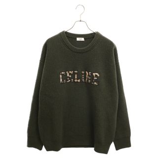 セリーヌ(celine)のCELINE セリーヌ 22AW 2AB97650S レオパード エンブロイダリー オーバーサイズクルーネックニット 長袖セーター カーキ(ニット/セーター)