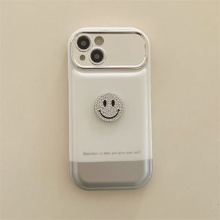 【NEW】 iPhone15Pro スマホケース ダイヤ ニコちゃん 韓国 新品(iPhoneケース)