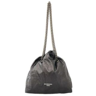 BALENCIAGA(バレンシアガ) トートバッグ クラッシュ スモール トートバッグ  メタライズド 742942 メタリックグレー 2WAY/巾着/チェーンショルダー メタルクラッシュドカーフスキン